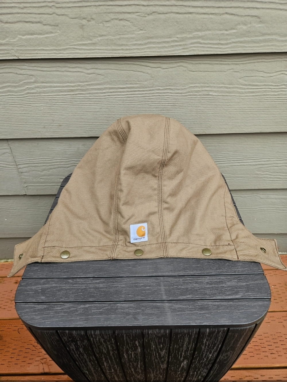 Carhartt Detachable Snap On Hood Replacement Lined Brown Hood Only EUC
